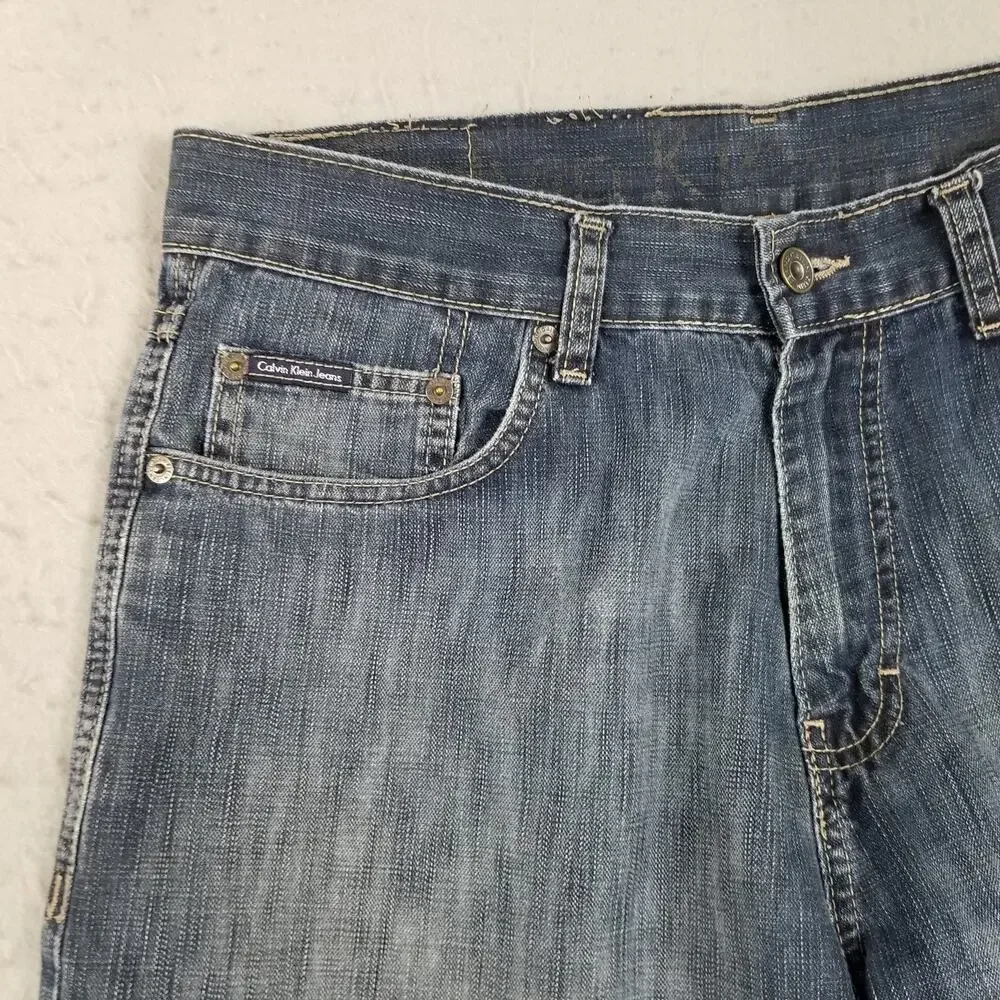 Calvin Klein‎ Jeans Mens 32x30 Blue Straight Leg Denim Classic Casual RN 36009